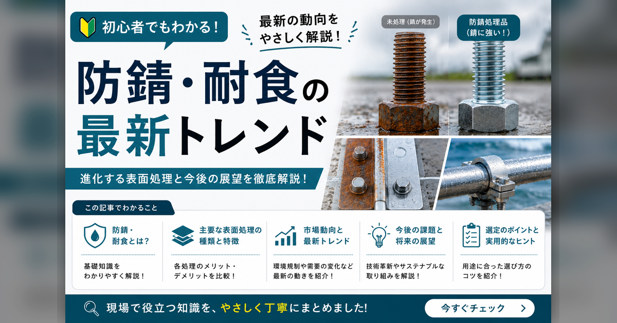 六価クロムフリーの防錆トレンド｜RoHS・ELV対応の表面処理とネジ素材【2026年版】のサムネイル