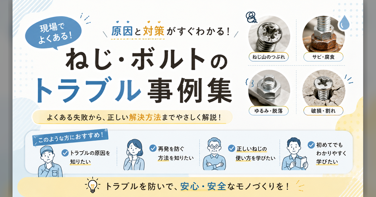 ネジ・ボルトの典型トラブル7選｜緩み・破断・かじりの原因と対処法を専門商社が解説のサムネイル