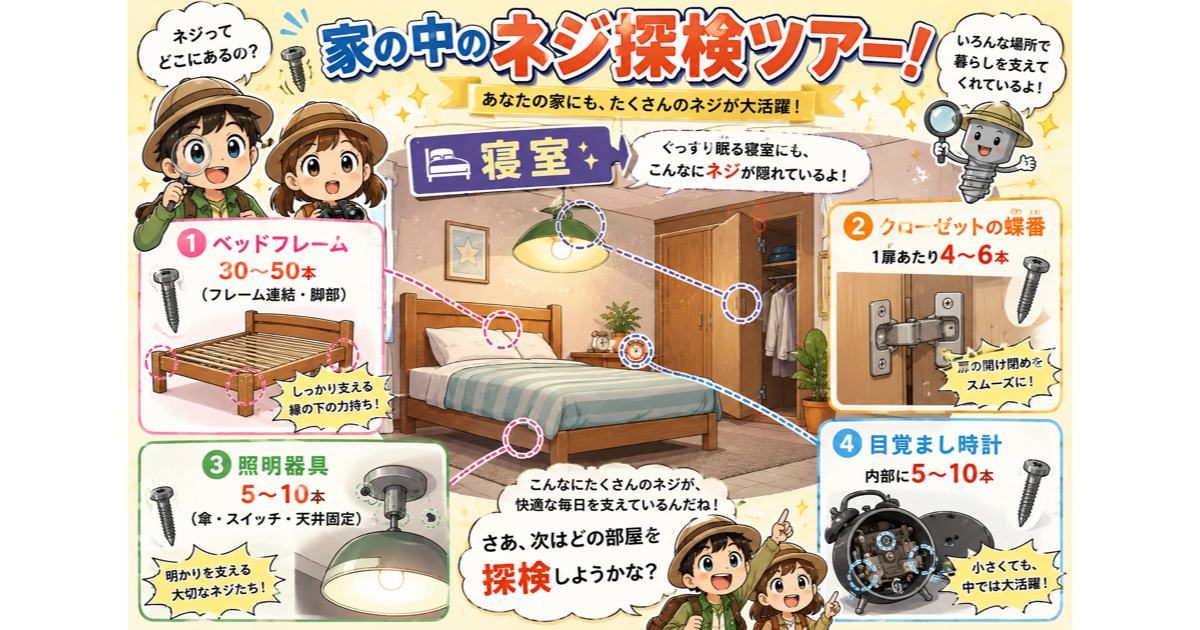 あなたの家の中、ネジは何本ある？意外と知らない身近なネジたちの世界のサムネイル
